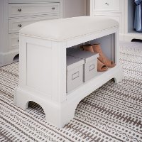 Classic White Storage Bench - Naples
