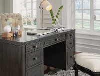 Contemporary Gray Executive Desk - 5th Avenue