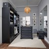 Classic Black-5 Piece Closet Organizer with 36 Inch Storage Island - Bedford