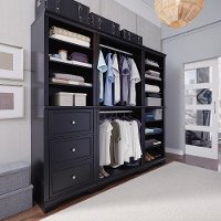 Classic Black 3 Piece Closet Wall Unit - Bedford