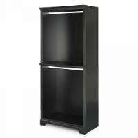 Satin Black Hanging Closet Wall Unit - Bedford