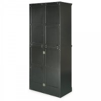 Satin Black Hanging Closet Wall Unit - Bedford-3