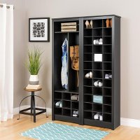 Black Shoe Storage Cabinet - Space-Saving