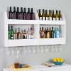 White Two-Tier Floating Wine Rack-4