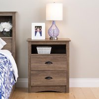 Modern Rustic Drifted Gray Nightstand - Salt Spring