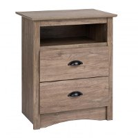 Modern Rustic Drifted Gray Nightstand - Salt Spring-2