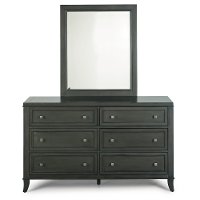 Classic Contemporary Gray Dresser and Mirror - 5th Avenue