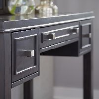 Classic Contemporary Gray Vanity and Mirror - 5th Avenue