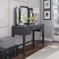 Classic Contemporary Gray Vanity and Mirror - 5th Avenue-4