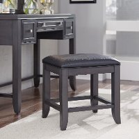 Contemporary Gray Vanity Bench - 5th Avenue