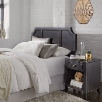 Classic Contemporary Gray Full-Queen Headboard & Nightstand - 5th Avenue