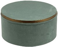 Seafoam Green Velveteen Round Storage Box