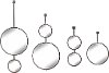 Gray Circle Metal Wall Mirrors - Set of 4