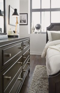 Classic Contemporary Gray 6 Piece King Bedroom Set - 5th Avenue