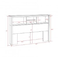 Rustic Modern Gray Full-Queen Bookcase Headboard - Salt Spring-3