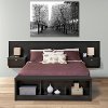 Modern Black Floating Queen Headboard with Nightstands - Series 9