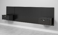 Modern Black Floating Queen Headboard with Nightstands - Series 9-2