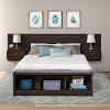 Modern Espresso Floating Queen Headboard with Nightstands - Series 9-1