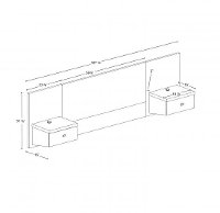 Modern White Floating Queen Headboard with Nightstands - Series 9-3