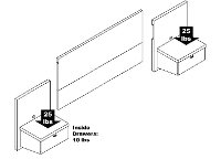 Modern Black Floating King Headboard with Nightstands - Series 9-4