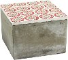 Cement Box with Red and Gray Lid