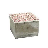 Cement Box with Red and Gray Lid