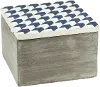 Distressed Cement Box with Ivory and Blue Lid