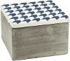Distressed Cement Box with Ivory and Blue Lid