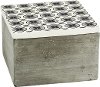 Distressed Cement Box with Gray Floral Lid