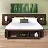 Modern Espresso Floating King Headboard with Nightstands - Series 9