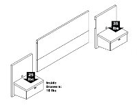 Modern Espresso Floating King Headboard with Nightstands - Series 9-4