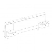 Modern White Floating King Headboard with Nightstands - Series 9-2