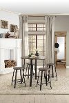 Clearance Oak and Metal 36 Inch Round Counter Height Dining Table - Chevre