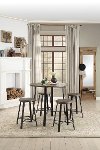 Clearance Oak and Metal 5 Piece Counter Height Dining Set - Chevre
