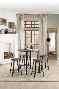 Oak and Metal 5 Piece Counter Height Dining Set - Chevre