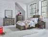 Clearance Rustic Casual Gray 6 Piece Twin Youth Bedroom Set - Nelson