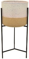 Cream Planter On Metal Stand