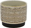 Brown, Cream and Tan Ceramic Planter