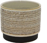 Brown, Cream and Tan Ceramic Planter