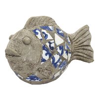 Terracotta Garden Fish Decoration With Mosaic