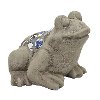 Terracotta Smiling Garden Frog Decoration With Mosaic