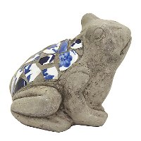 Terracotta Frog Garden Decoration with Mosaic Design