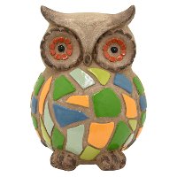 Resin Owl with Multi-Color Mosaic