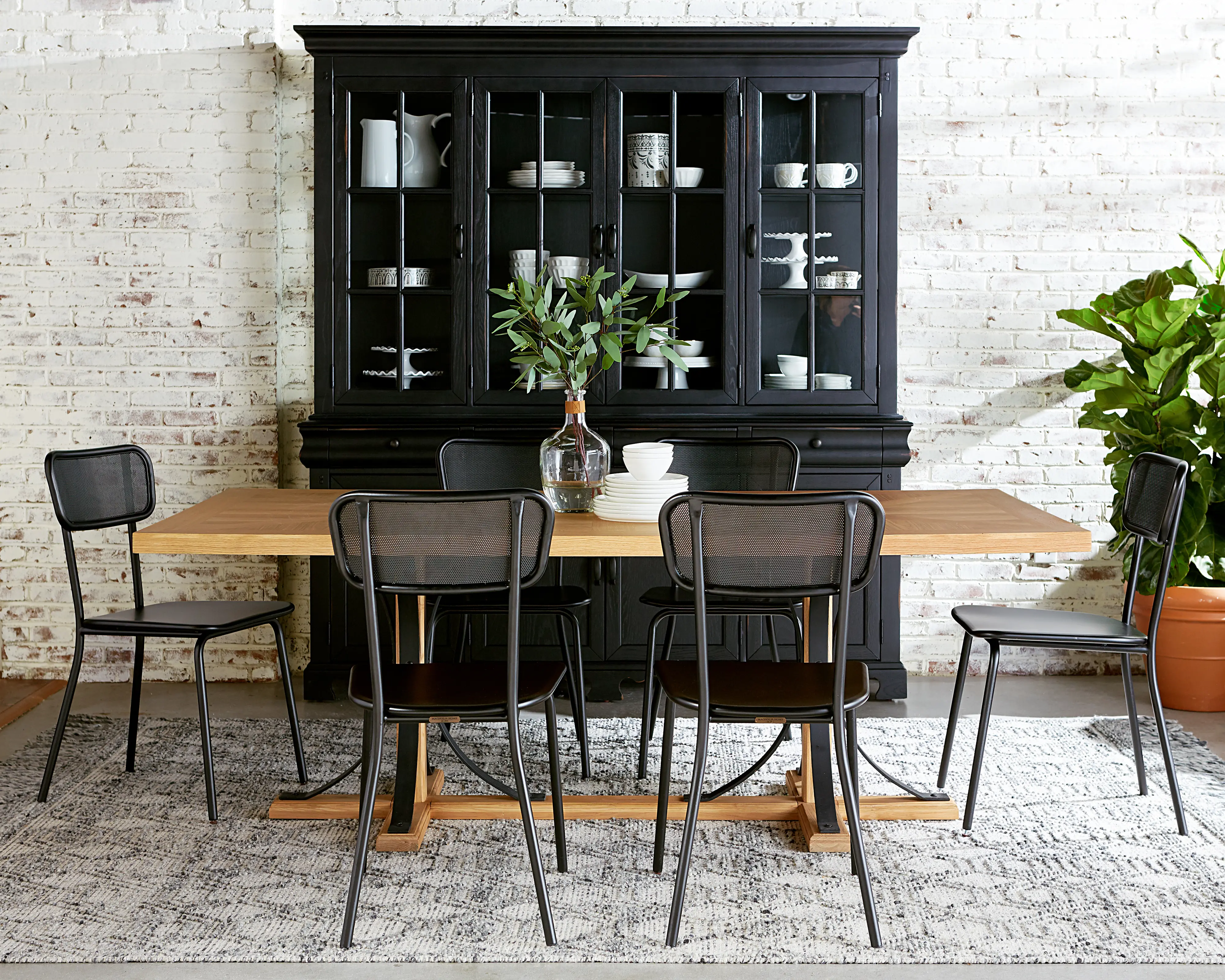 Magnolia Home Black and Brown Industrial 5 Piece Dining Set-1