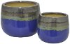 7 Inch Blue Glazed Ceramic Pot