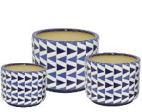 7 Inch Blue and White Ceramic Planter