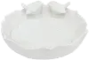 White Resin Bird Feeder Dish
