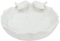 White Resin Bird Feeder Dish