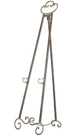 Antique Gold and Bronze Metal Floor Easel