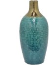 17 Inch Turquoise and Gold Ceramic Vase